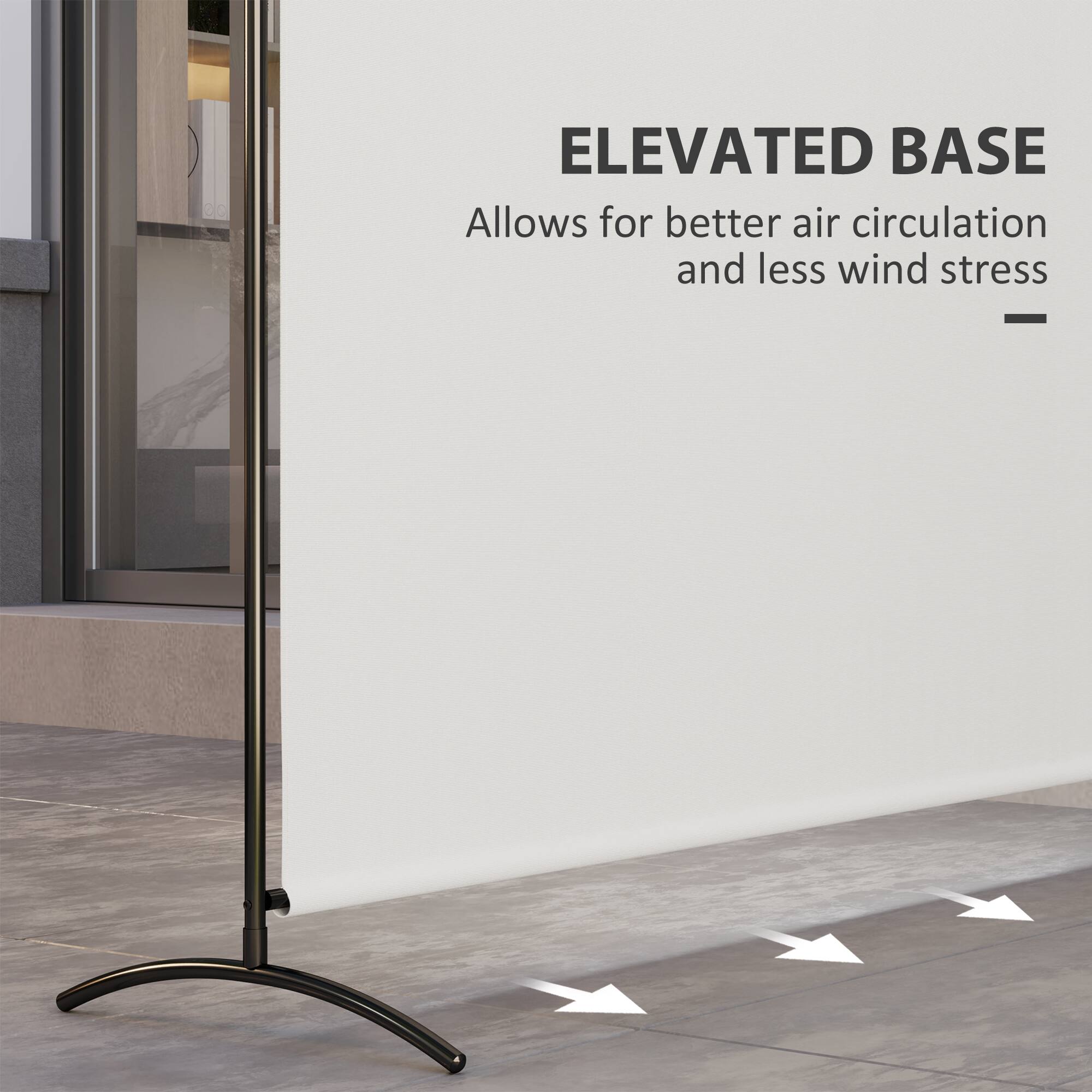 ELEVATED BASE  
Allows for better air circulation and less wind stress