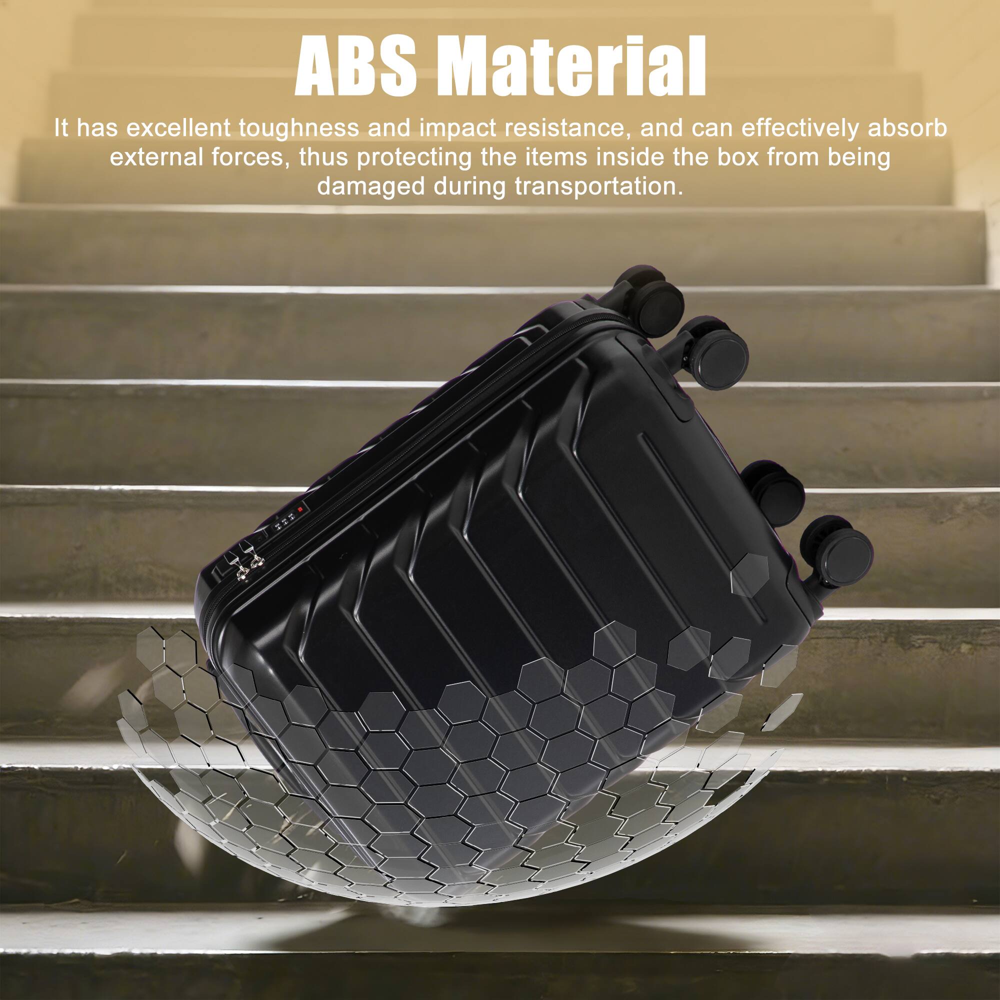 ABS Material  
It has excellent toughness and impact resistance, and can effectively absorb external forces, thus protecting the items inside the box from being damaged during transportation.