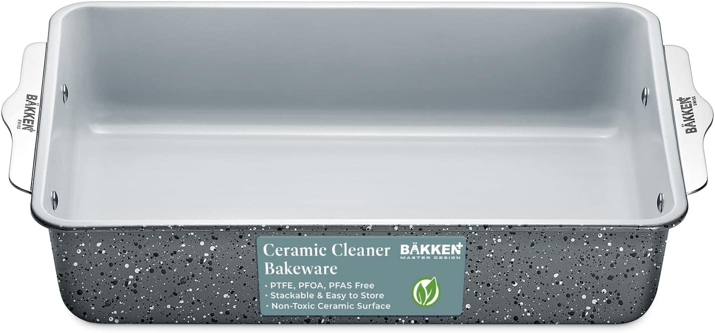 Bakken- Swiss - Ceramic Nonstick Roaster Pan – Aluminized Steel, PFOA & PFAS Free, Non-Toxic, Heavy-Duty Bakeware - Marble