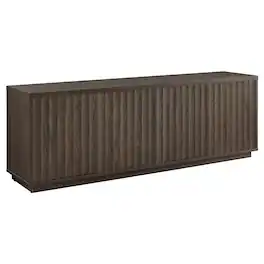 Hudson&Canal - Bourne Rectangular Fluted TV Stand for TV's up to 75" - Brown Oak