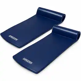 TRC Recreation - Sunsation 1.75" Thick Foam Lounger Pool Float, 2 Pack - Navy Blue