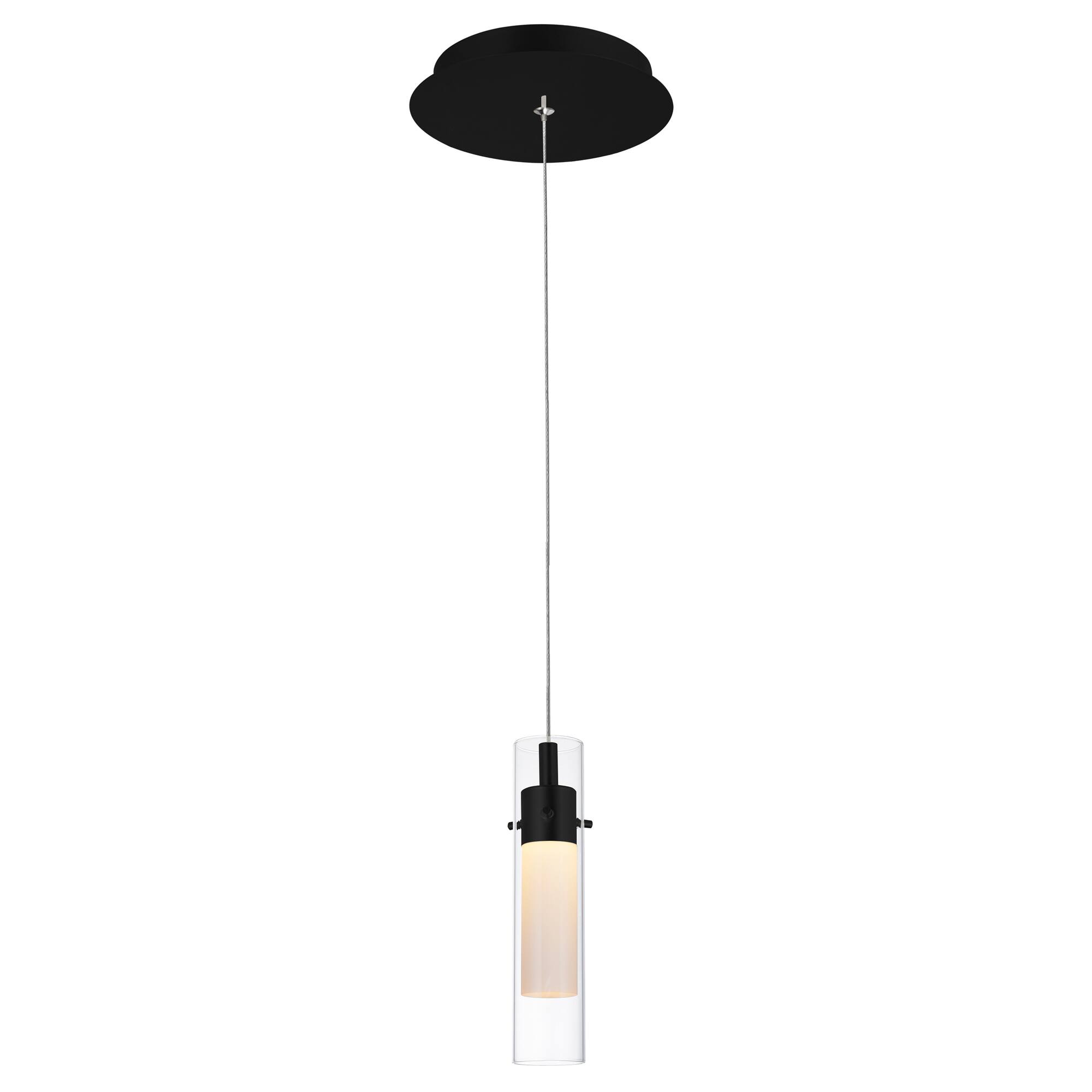 Front. CWI Lighting - Olinda LED Integrated Black Mini Pendant - Black.