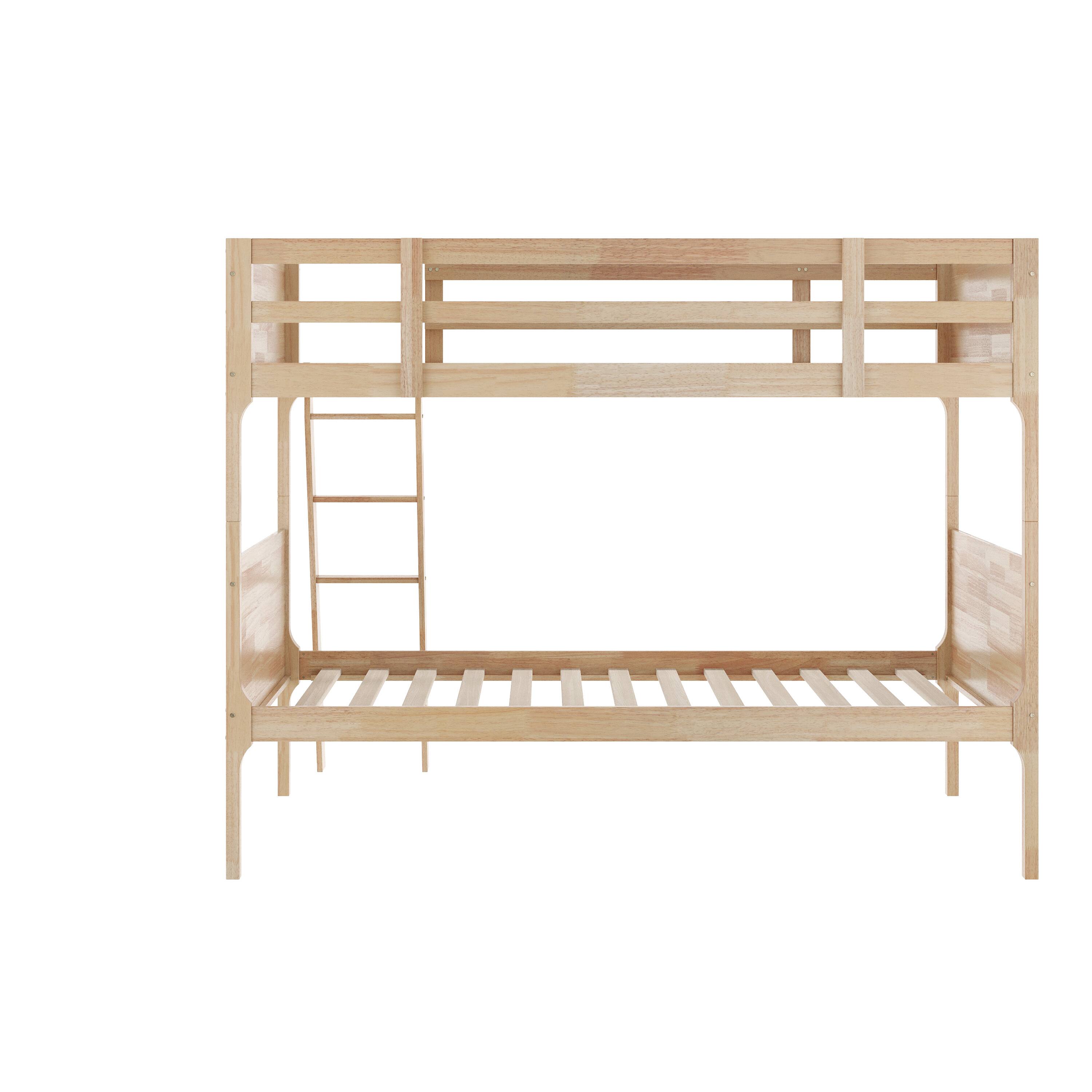 Alt View 7. Emma + Oliver - Samuel Kids Bunk Bed with Convertible, Solid Wood Slatted Frame and Easy-to-Climb Ladder with No Box Spring Required - Natural.