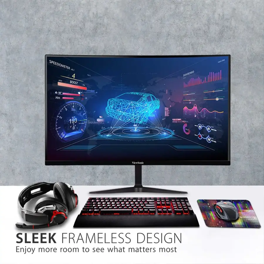 Alt View 17. ViewSonic - VX2718-2KPC-MHD 27" LCD Curved QHD Adaptive Sync Gaming Monitor (DisplayPort and HDMI) - Black.