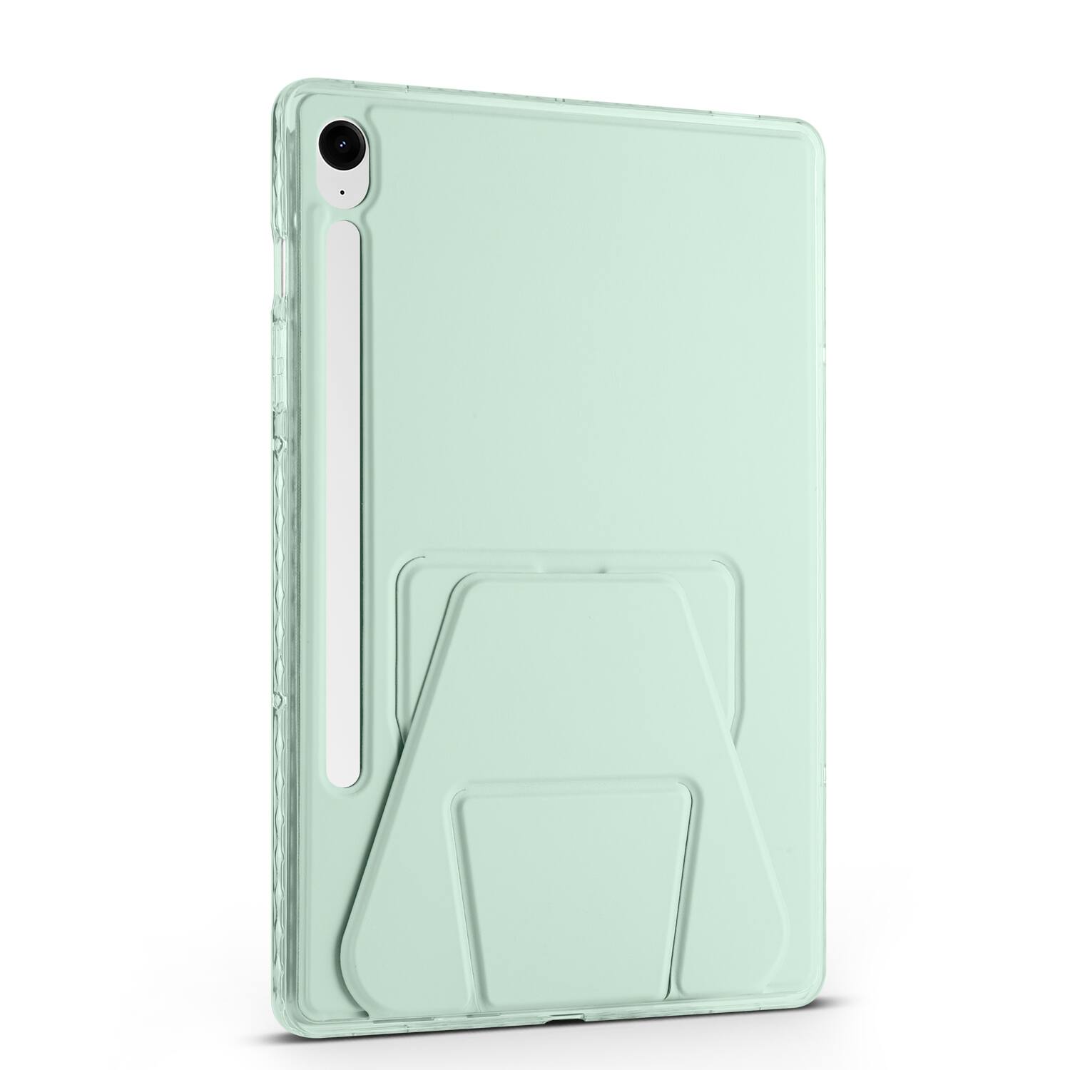 Alt View 2. Dteck - Slim Faux Leather Case for Samsung Galaxy Tab S10 FE / S10 / S9 / S9 FE,Soft Silicone Bumper Shell with Foldable Stand - Green.