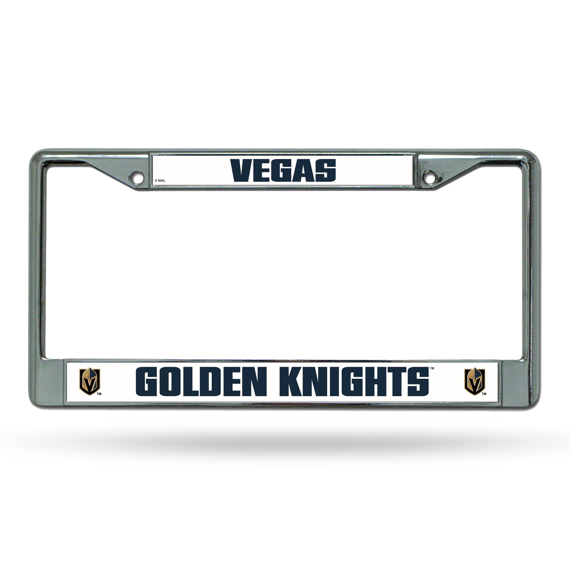 Las Vegas Golden Knights - 12" x 6" Standard Size - Chrome Metal License Plate Frame