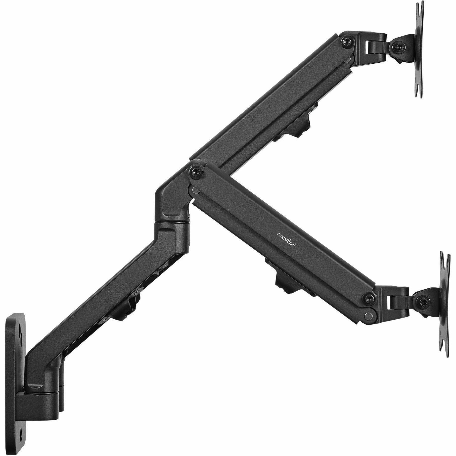 Alt View 4. Rocstor - Rocstor ErgoReach Mounting Arm for Monitor, Display - Black - Landscape/Portrait - 2 Display(s) Supported - 17" to 27" - Black.