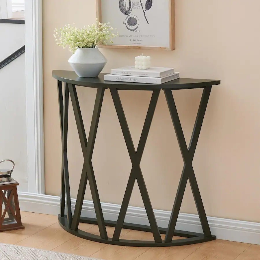 Kings Brand Furniture Vienna Console Table Semicircular Side Coffee ...