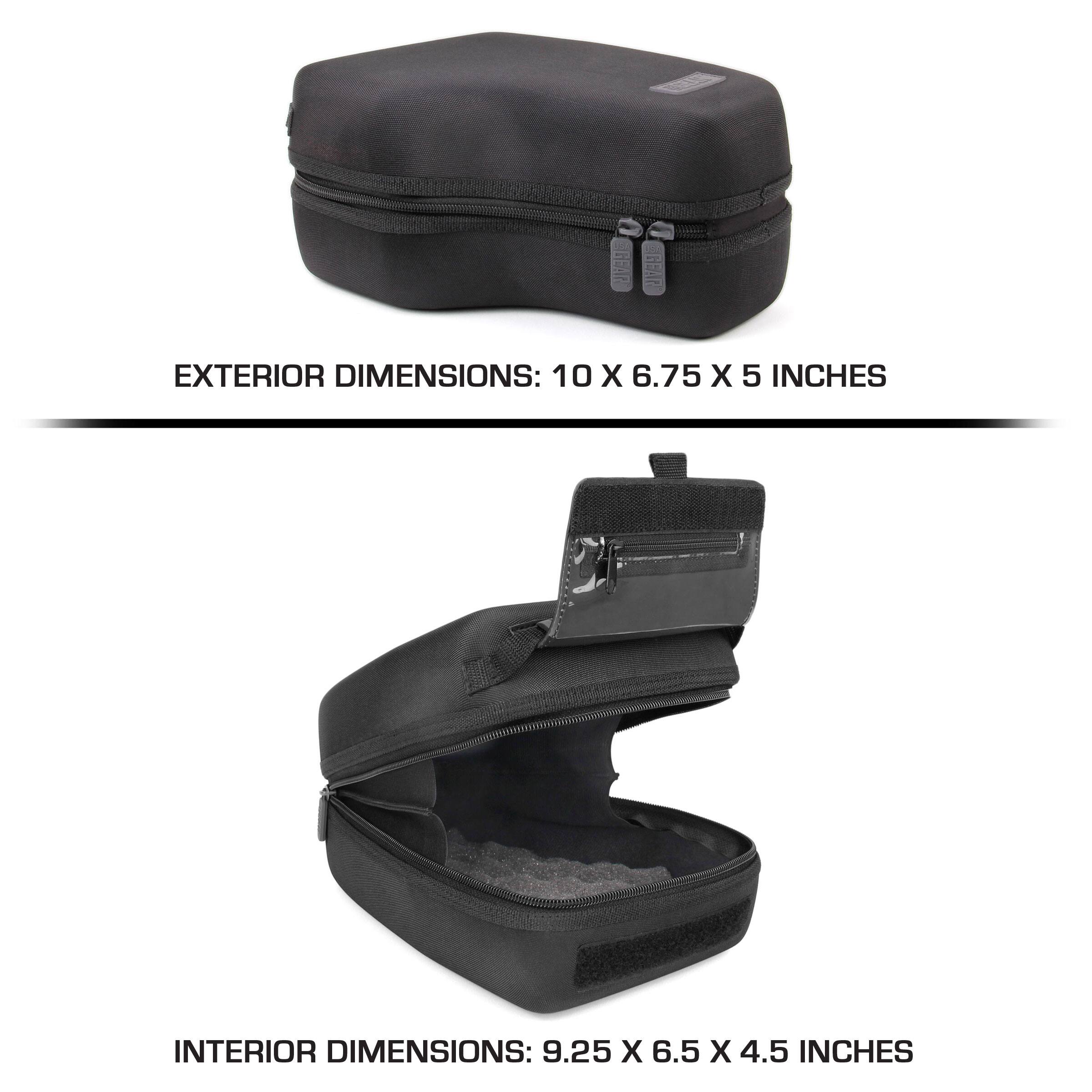 EXTERIOR DIMENSIONS: 10 X 6.75 X 5 INCHES  
INTERIOR DIMENSIONS: 9.25 X 6.5 X 4.5 INCHES