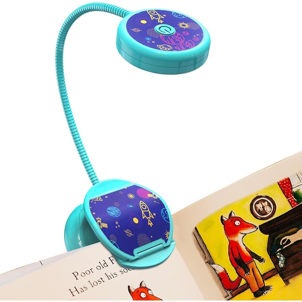 Schertz - Rechargeable Clip-On Book Light for Kids, 3 Colors & 3 Brightness Levels, Lightweight, Up to 40 Hours Reading
