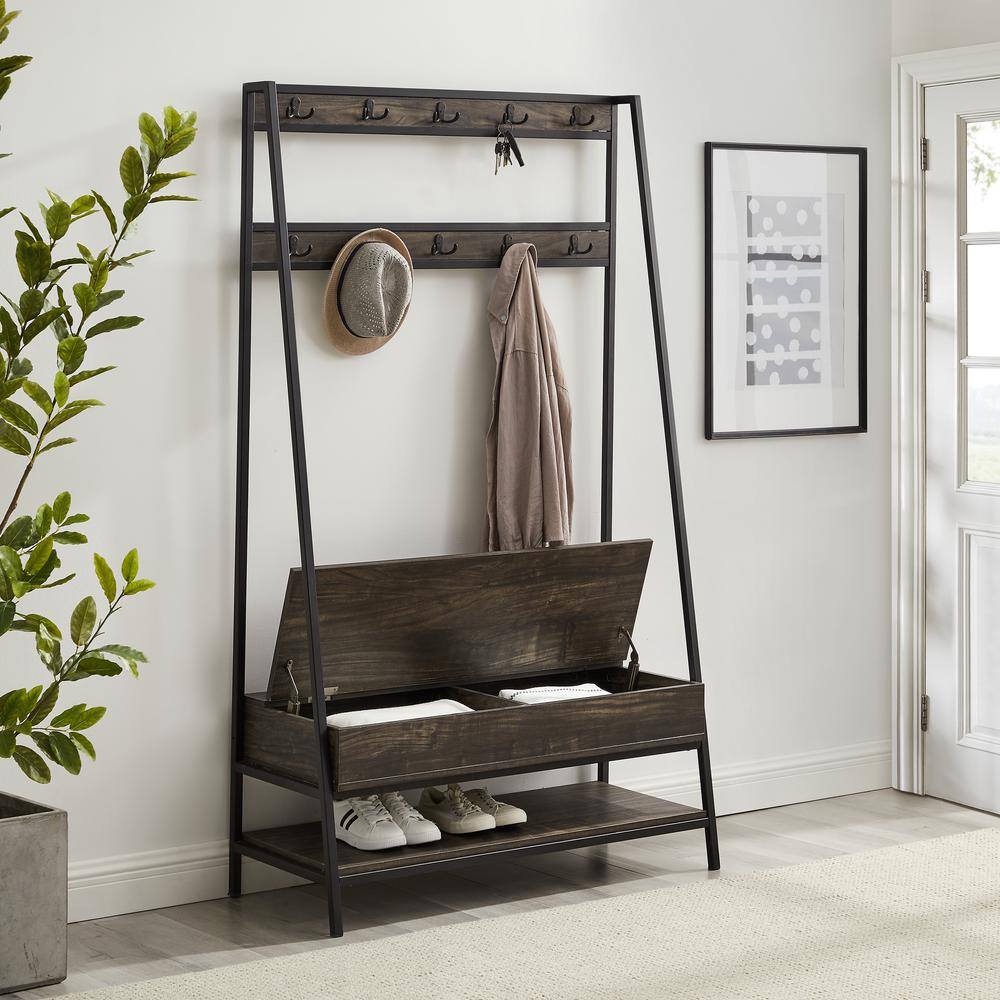 Alt View 10. Crosley Furniture - Jacobsen Hall Tree - Brown Ash.