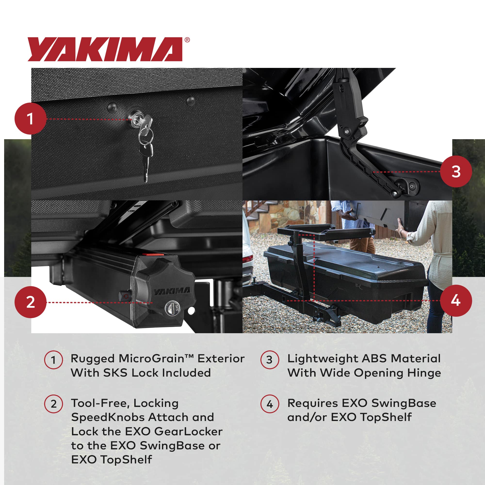 Yakima EXO GearLocker 10 Cu Ft Vehicle Roof Rack Cargo Box for EXO