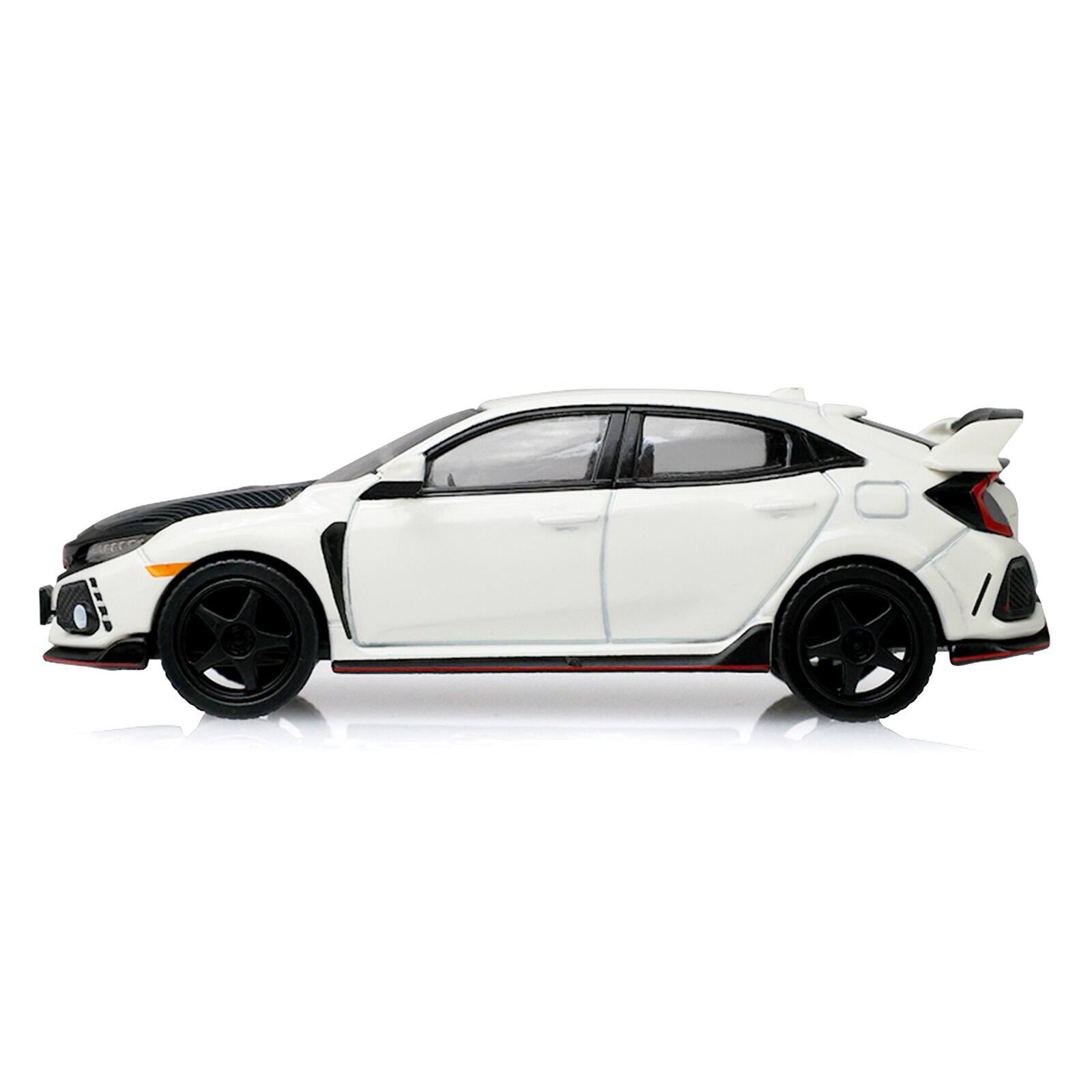 Alt View 1. Greenlight - 2018 Honda Civic Type-R (FK8) RHD Championship White w/ Carbon Hood "Tokyo Torque" 1/64 Diecast Model Car by Greenlight.