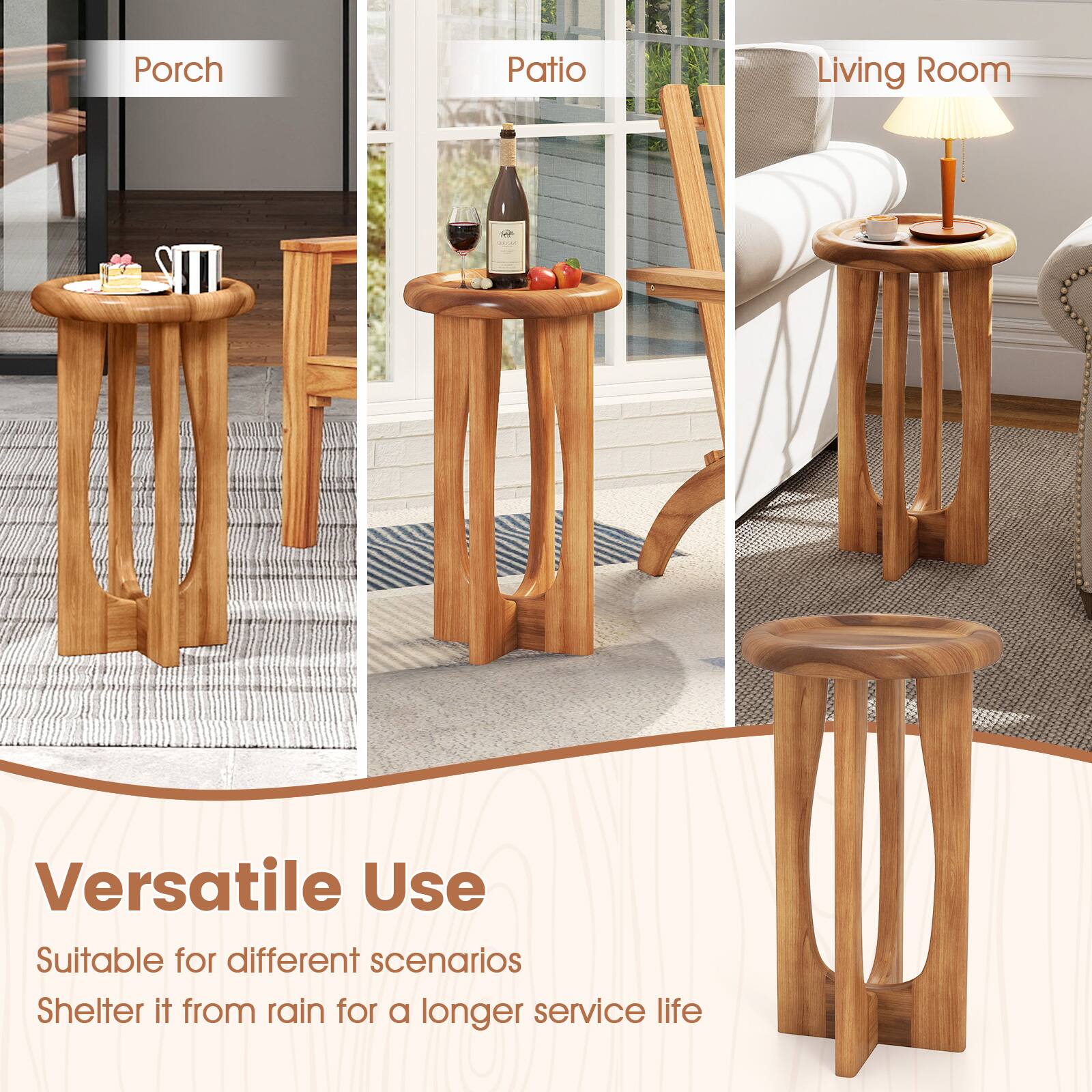 Porch  
Patio  
Living Room  

Versatile Use  
Suitable for different scenarios  
Shelter it from rain for a longer service life