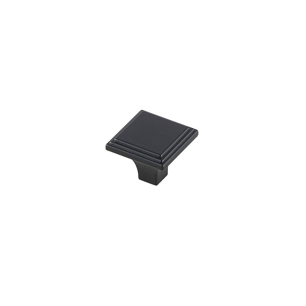 Back. Elegant Decor - Wilow 1" Matte Black Square Knob Multipack (Set of 10) - Matte Black.