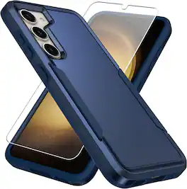 Entronix - Galaxy A15 Bundle - Soft-Touch Dual-Layer Case with Clear Screen Protector - Blue