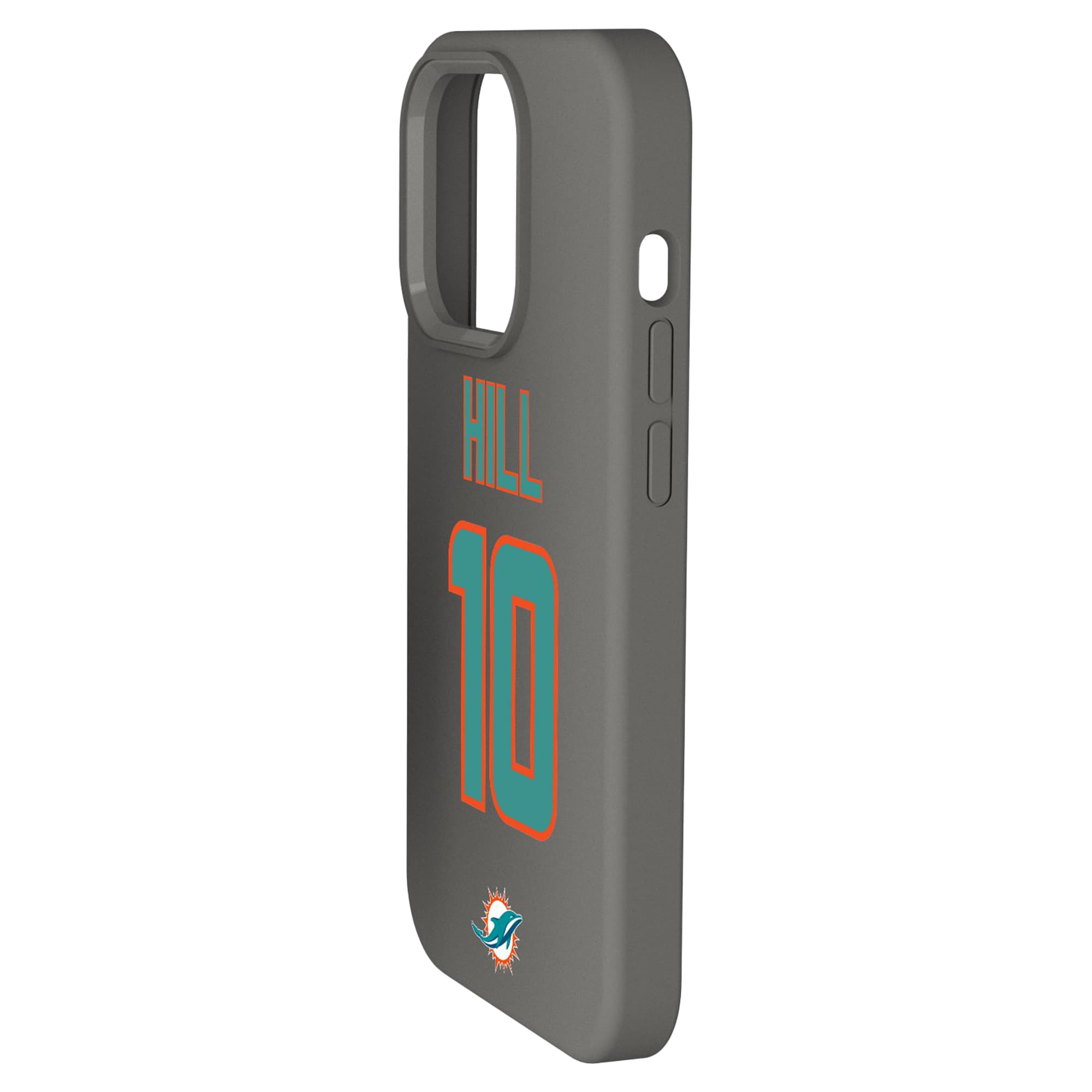 Alt View 1. Keyscaper - Tyreek Hill Gray Miami Dolphins Ready Soft Touch iPhone Case - 14 Pro Max - Gray.