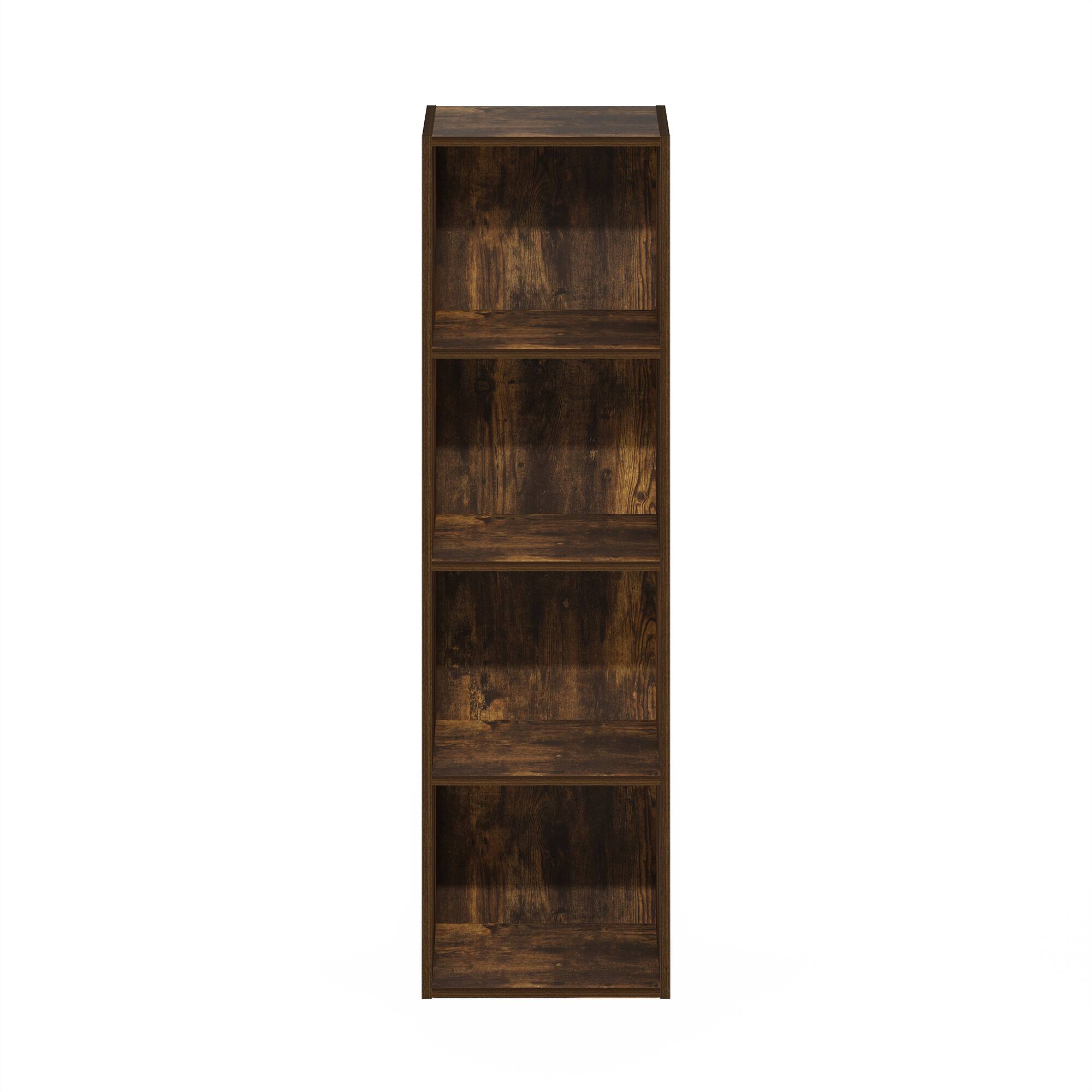 Alt View 1. Furinno - Pasir 4-Tier Open Shelf Bookcase - Amber Pine.