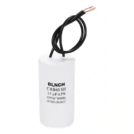 Unique Bargains - 15uF CBB60 Running Capacitor, AC 450V 2 Wire for Air Compressor, Washing Machine, Refrigerator, Air Conditioner - White