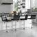 Alt View 1. Costway - Modern Swivel Bar Stools Set of 4 with Heavy-duty Metal Base & Footrest Back - Black.