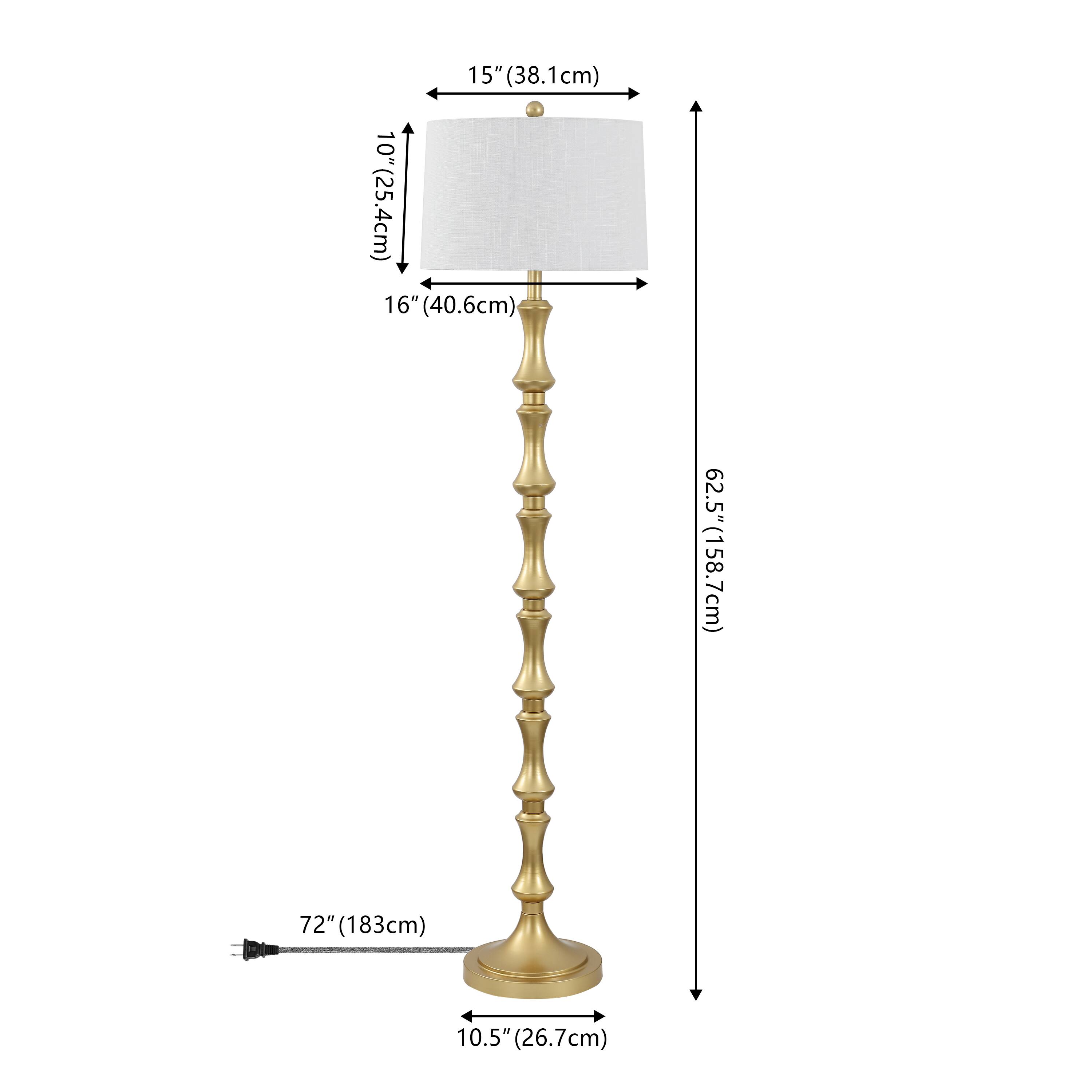 15" (38.1cm)  
10" (25.4cm)  
16" (40.6cm)  
62.5" (158.7cm)  
72" (183cm)  
10.5" (26.7cm)