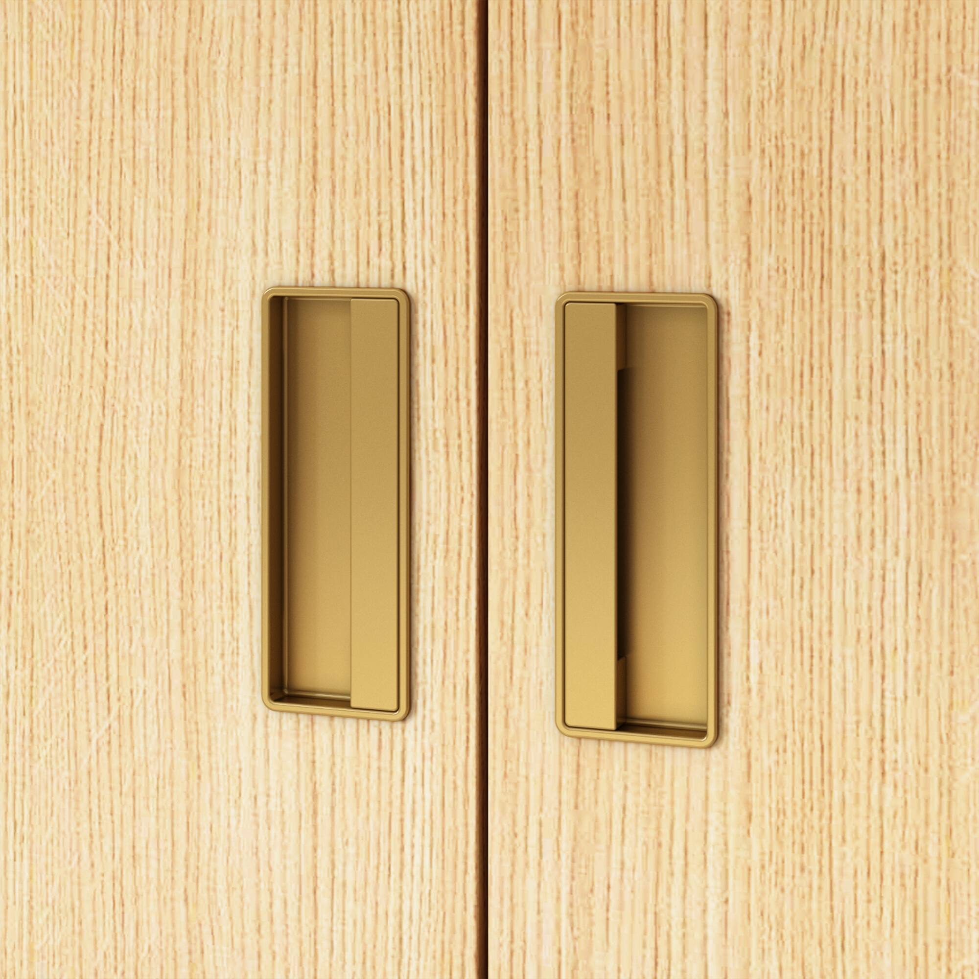 Alt View 5. FUFU&GAGA - Wood Grain Wardrobe Closet with 4 Doors and 2 Drawers Large Armoire Storage Cabinet Organizer for Bedroom - Wooden.