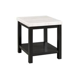 Picket House Furnishings - Evie Marble Square End Table - White