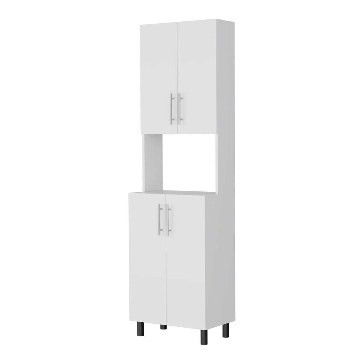 Loheer Double Cabinet Kitchen Pantry with Open Storage, 76.8