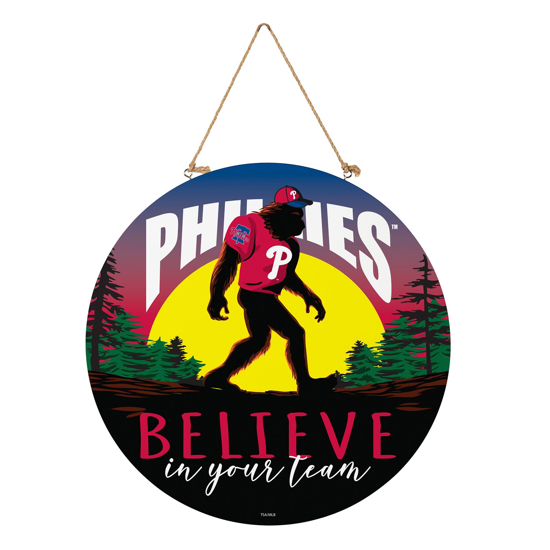 18" Bigfoot "Believe in Yourself" Team Logo Wood Round Door Sign