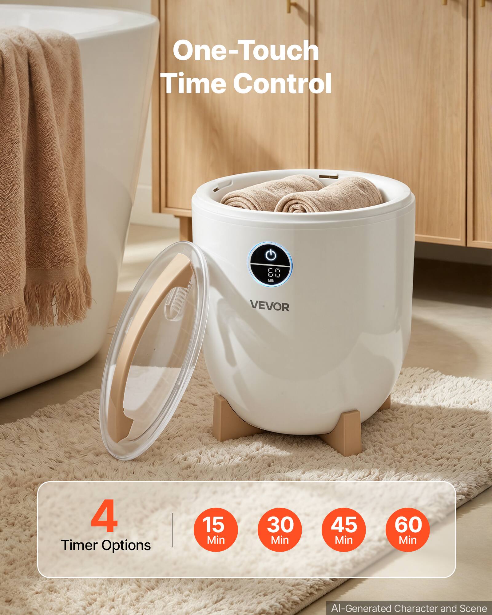 One-Touch Time Control

VEVOR

4 Timer Options
15 Min
30 Min
45 Min
60 Min

AI-Generated Character and Scene
