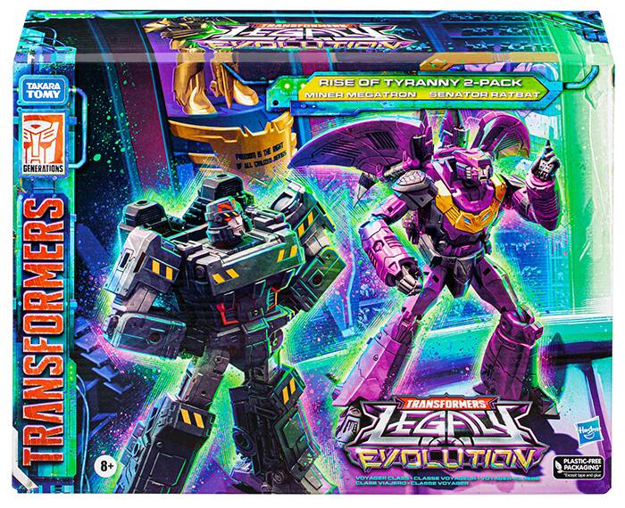 TRANSFORMERS GENERATIONS TRANSFORMERS LEGACY EVOLUTION RISE OF TYRANNY 2-PACK MINI MEGATRON SENATOR TABTAR TRANSFORMERS LEGACY EVOLUTION PLASTIC-FREE PACKAGING - 8+
