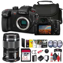 Panasonic - Lumix GH5 II Mirrorless Camera Bundle With Extra Olympus 60mm Lens