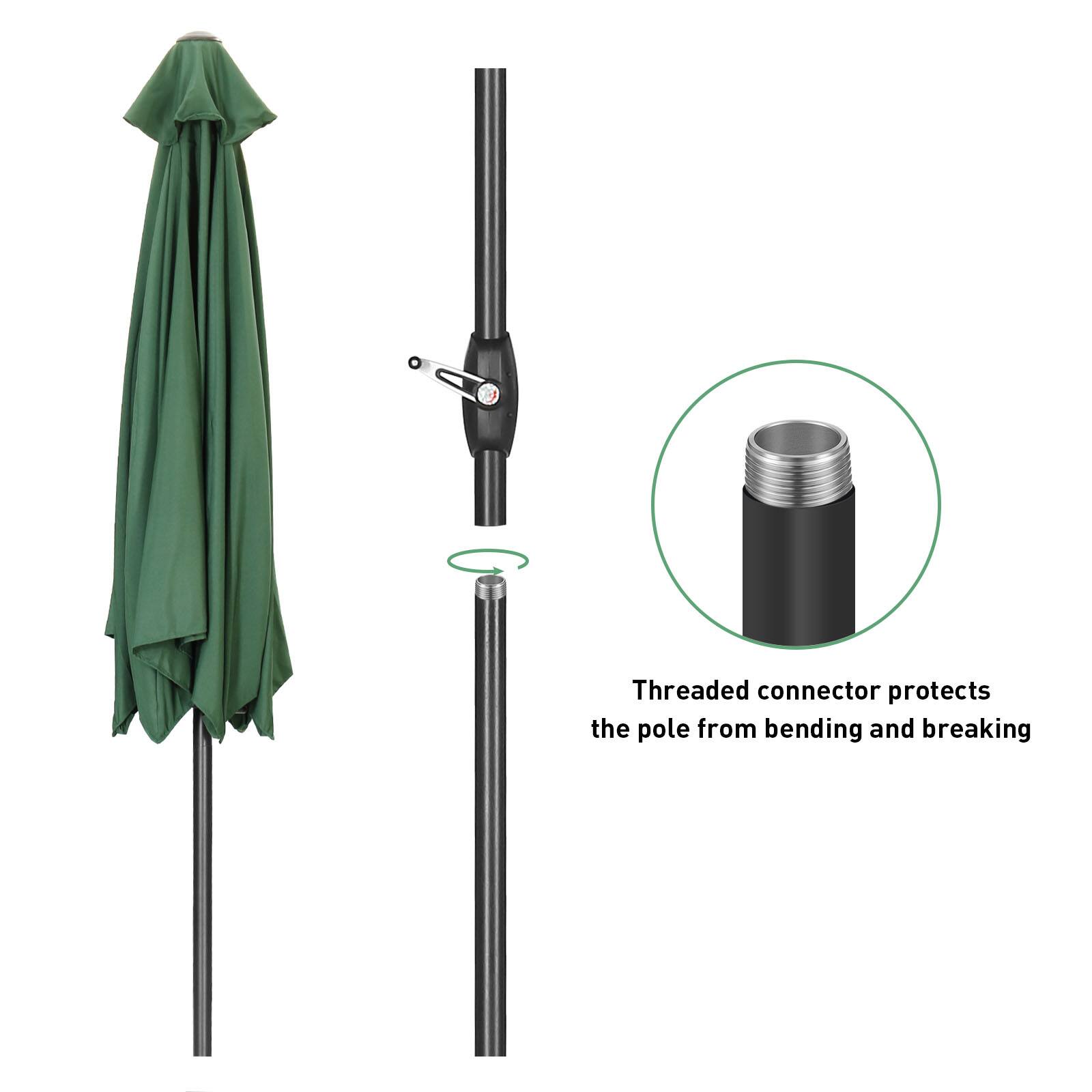 Threaded connector protects the pole from bending and breaking