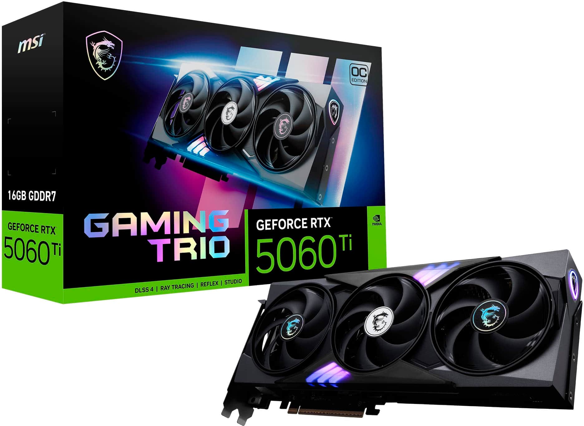 MSI OC EDITION 16GB GDDR7 GEFORCE RTX 5060 Ti TRIO 5060 REFLEX I STUDIO RAY TRACING I DLSS 4.