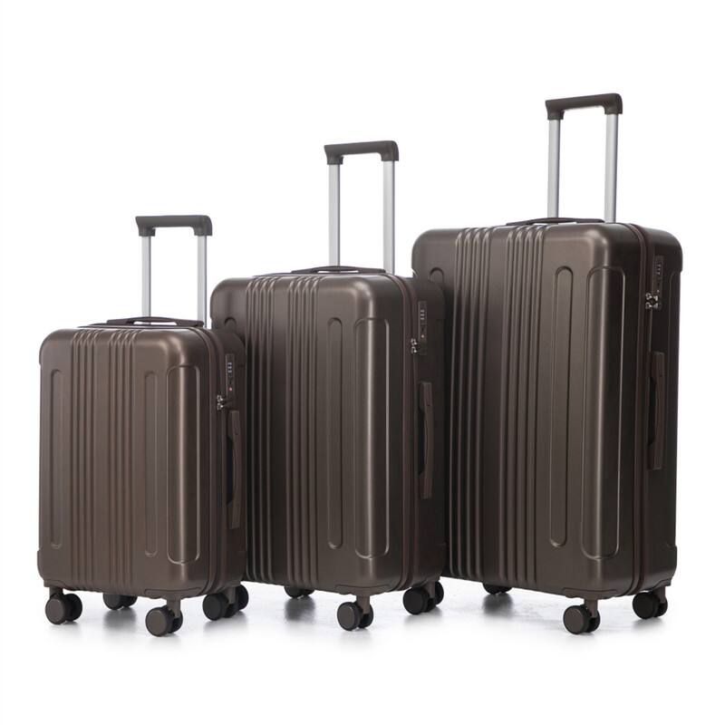 Alt View 3. HTUTWOO - ABS Spinner Wheel Luggage Sets - 20"/24"/28" 3 Pcs Carry On Suitcase, Matching Color, TSA Combination Lock - Dark Blue.