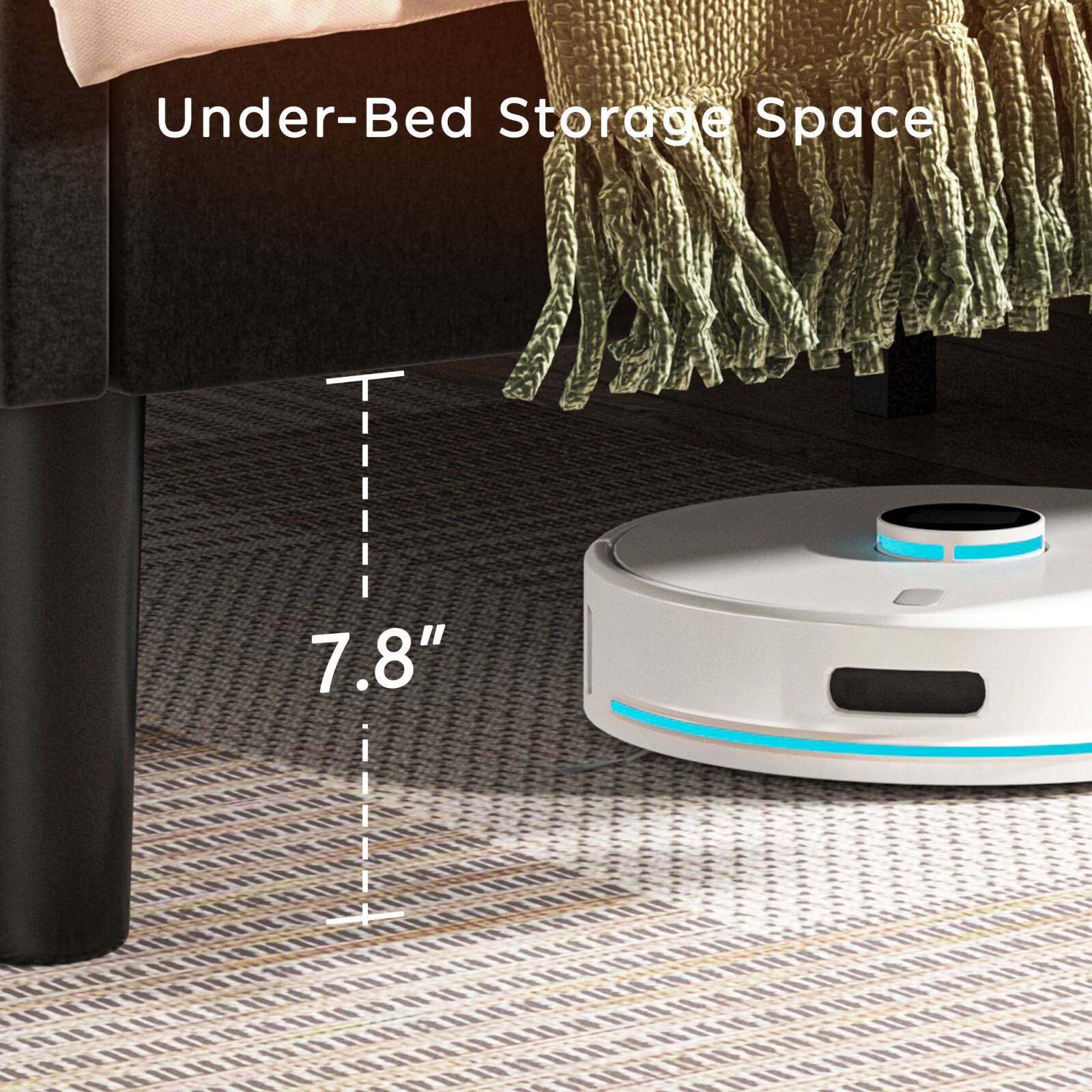 Under-Bed Storage Space  
7.8"