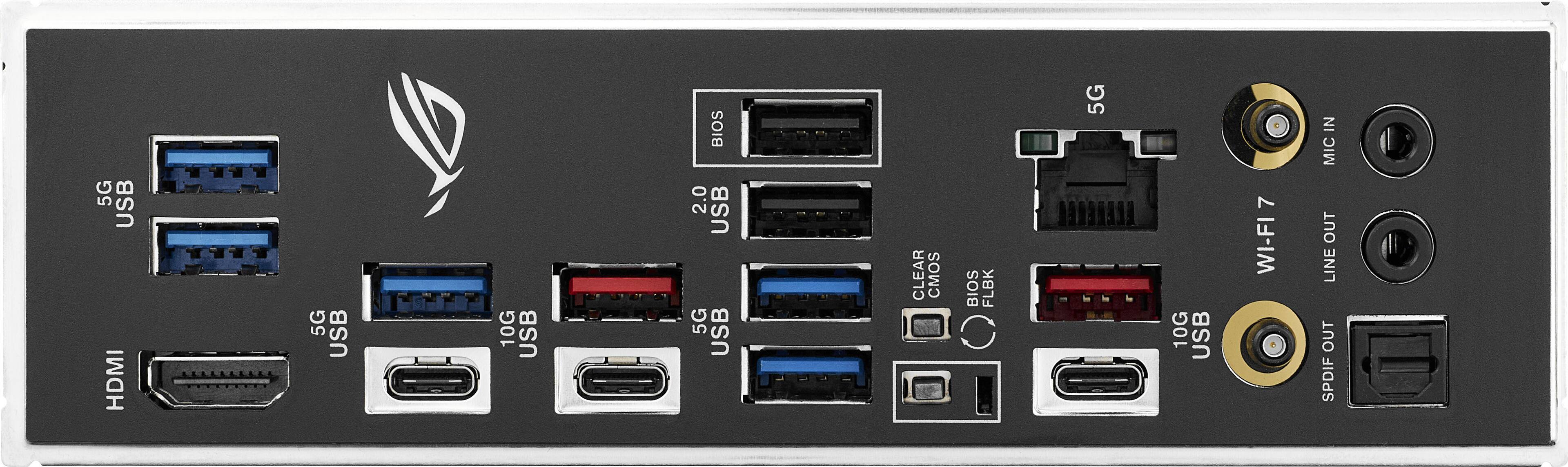 5G USB HDMI 5G USB 10G USB BIOS 2.0 USB 5G USB CLEAR CMOS BIOS FLBK C 5G 5 10G USB 7 WI-FI IN MIC OUT LINE OUT SPDIF