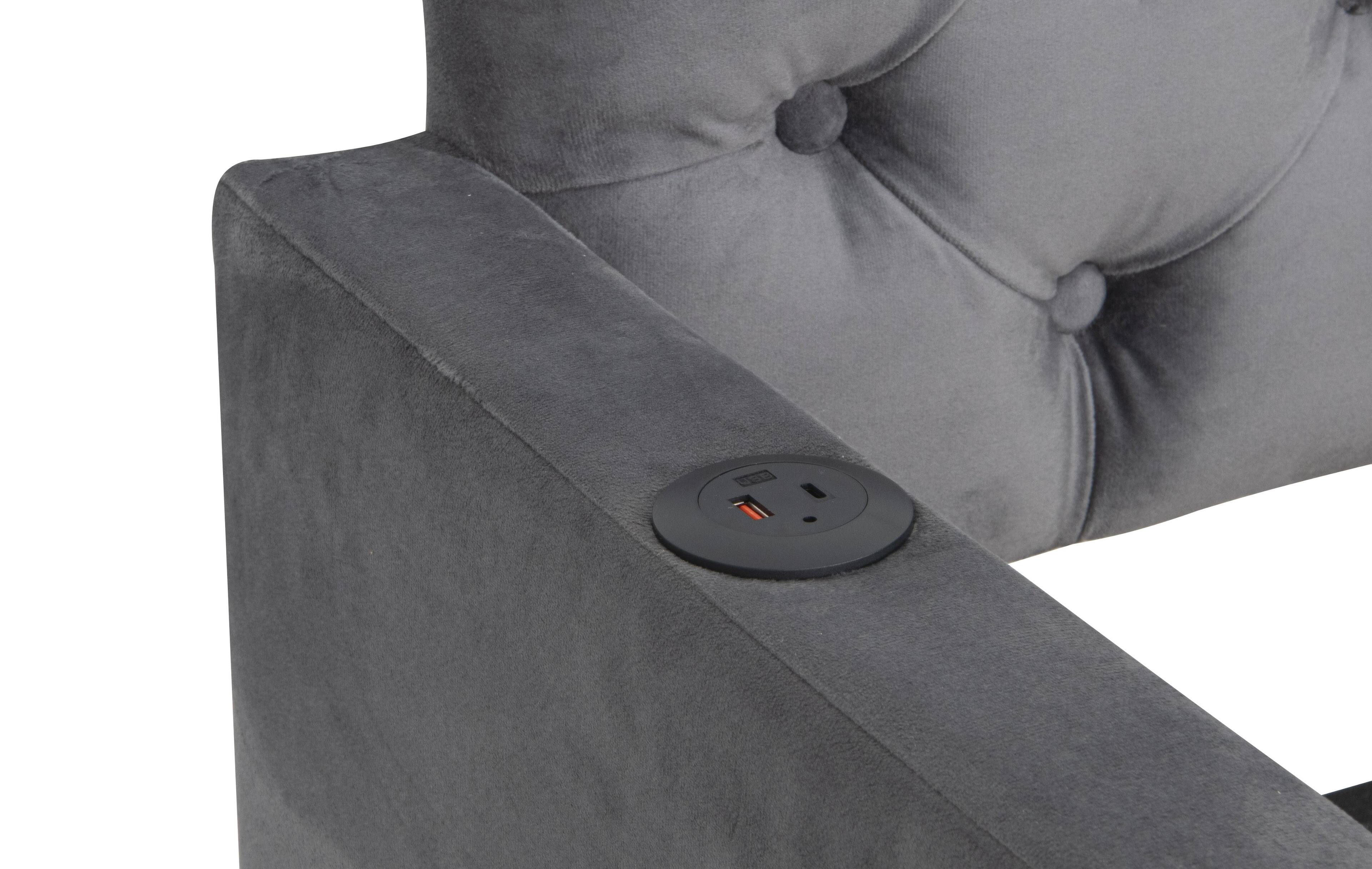 Alt View 6. Trinkets Crazed - Twin Size Upholstered Daybed with Trundle and USB Charging Design, Velvet Upholstered Daybed Frame, Twin Sofa Bed - Grey.