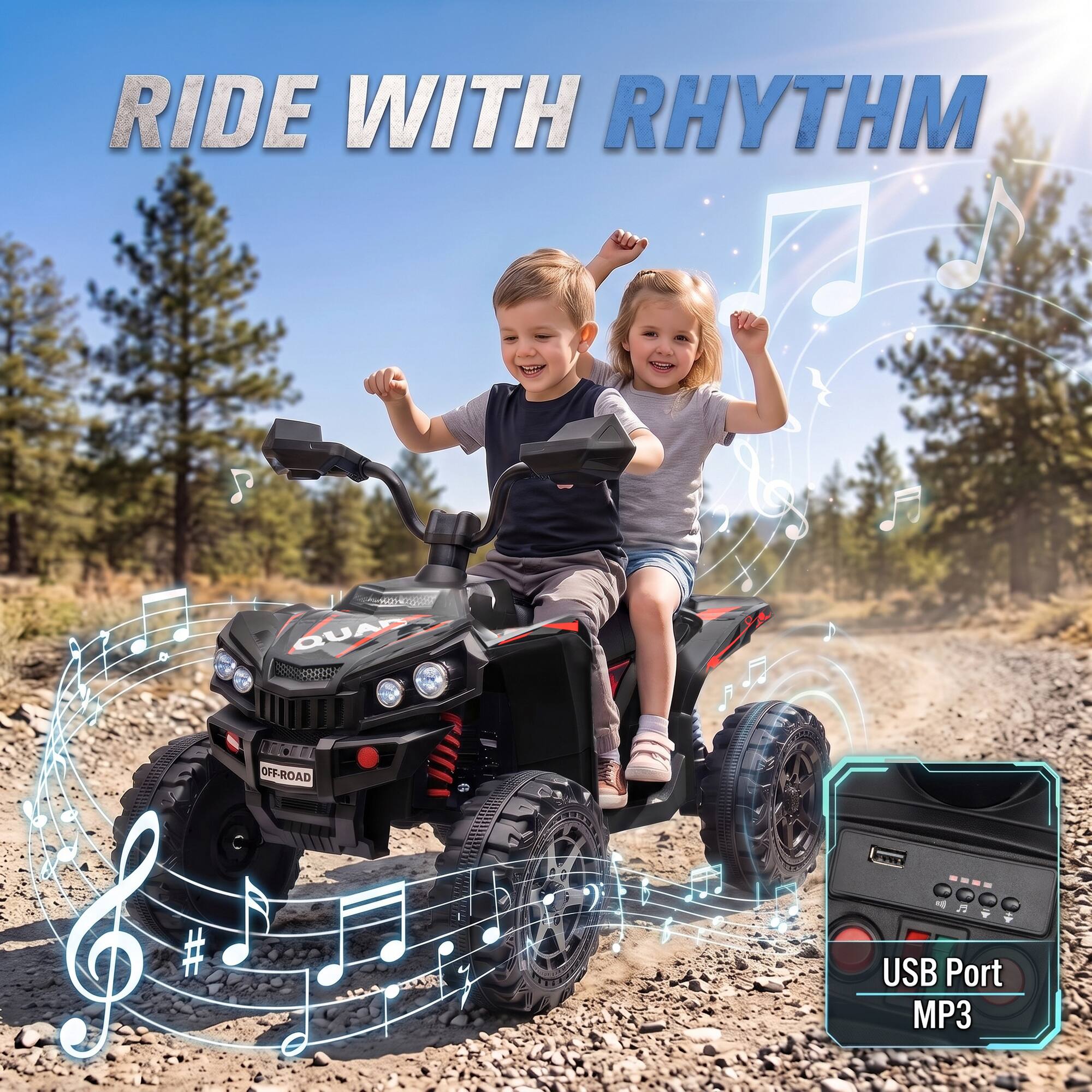 RIDE WITH RHYTHM  
QUAD  
OFF-ROAD  
200  
USB Port MP3