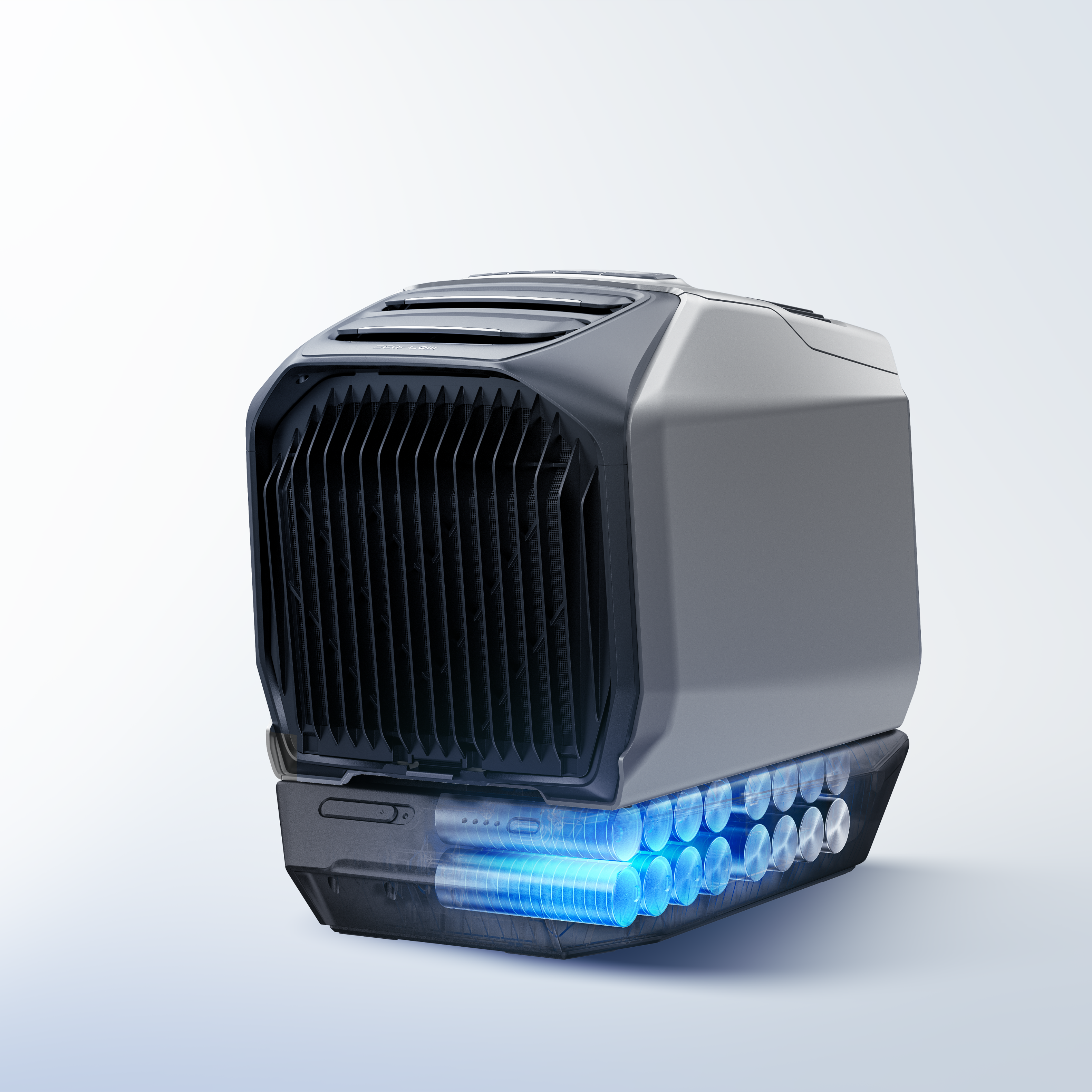 Alt View 5. EcoFlow - Wave 3 - 180 Sq. Ft. Portable Air Conditioner - Grey.