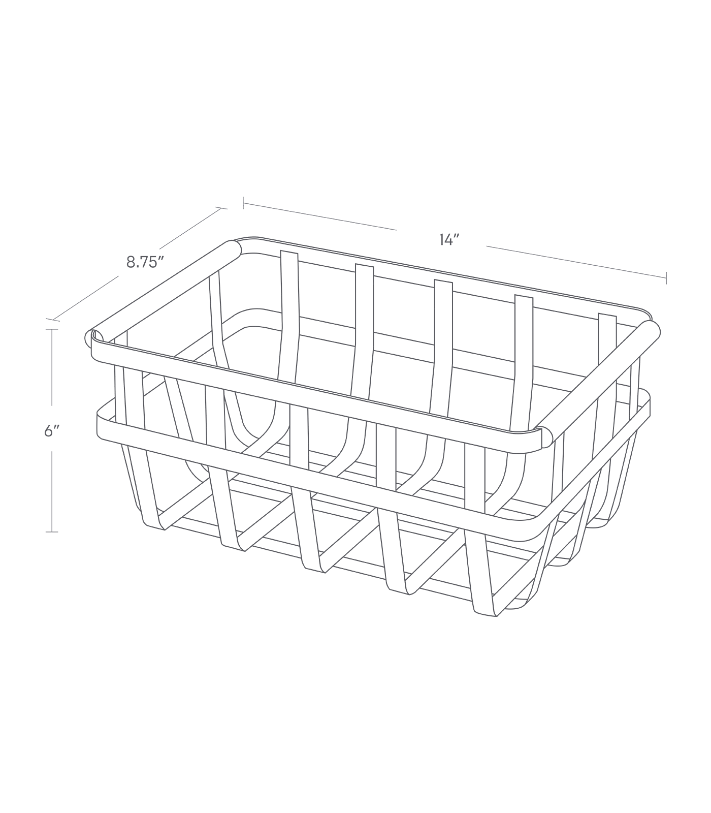 Alt View 1. Yamazaki Home - Storage Basket - Medium - Steel + Wood.