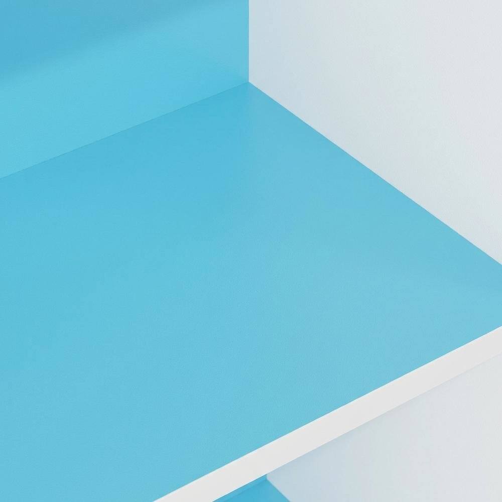 Alt View 1. FurniFact - 3-Tier Open Shelf Bookcase, Engineered Wood Construction for Organized Storage - Light Blue/White.