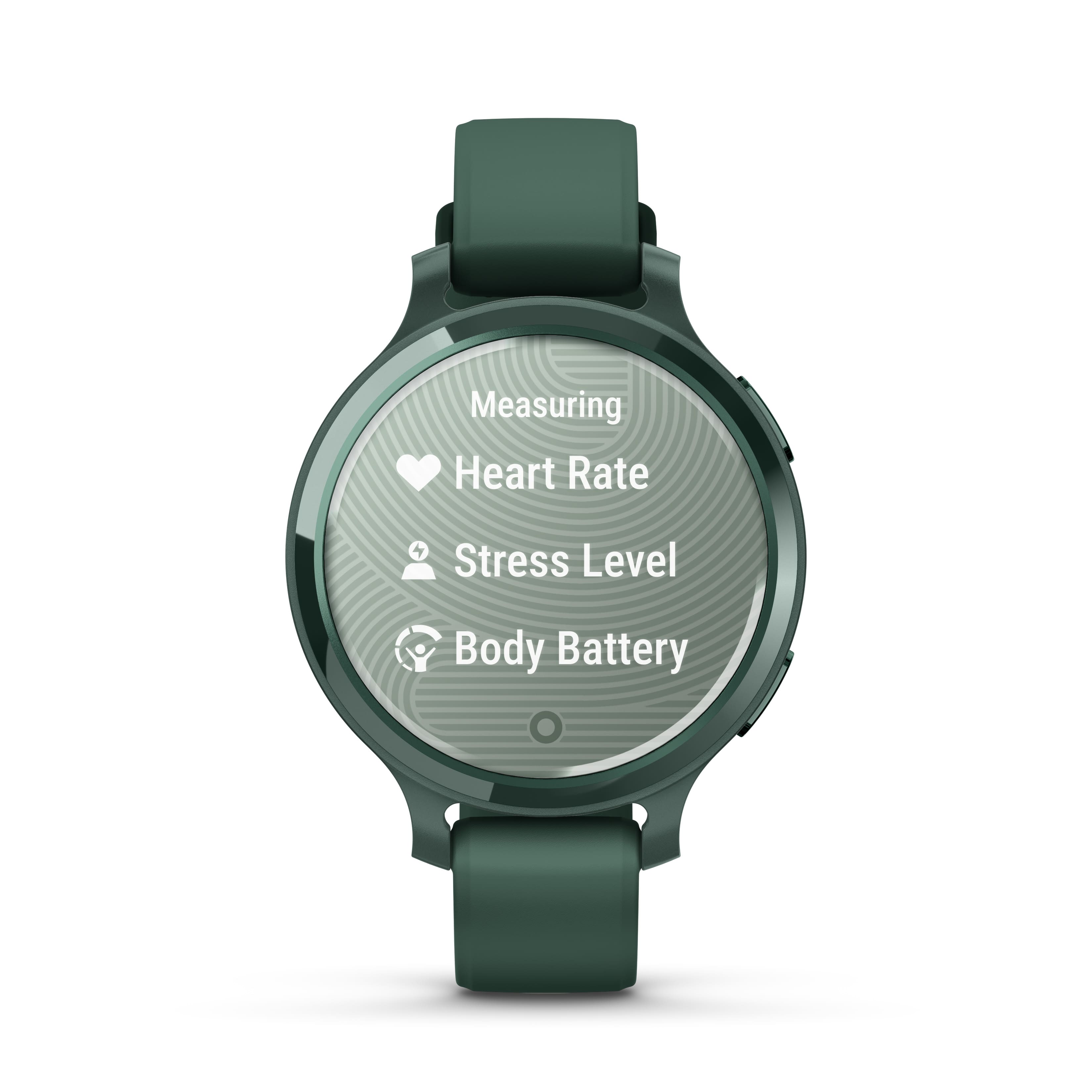 Measuring Heart Rate, Stress Level, Body Battery.
