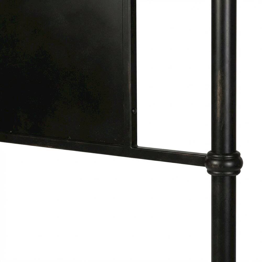 Back. Starlight Canyon Home - Distressed Metal Queen Metal Headboard with Vintage Design and Metal Tube Frame - Black.