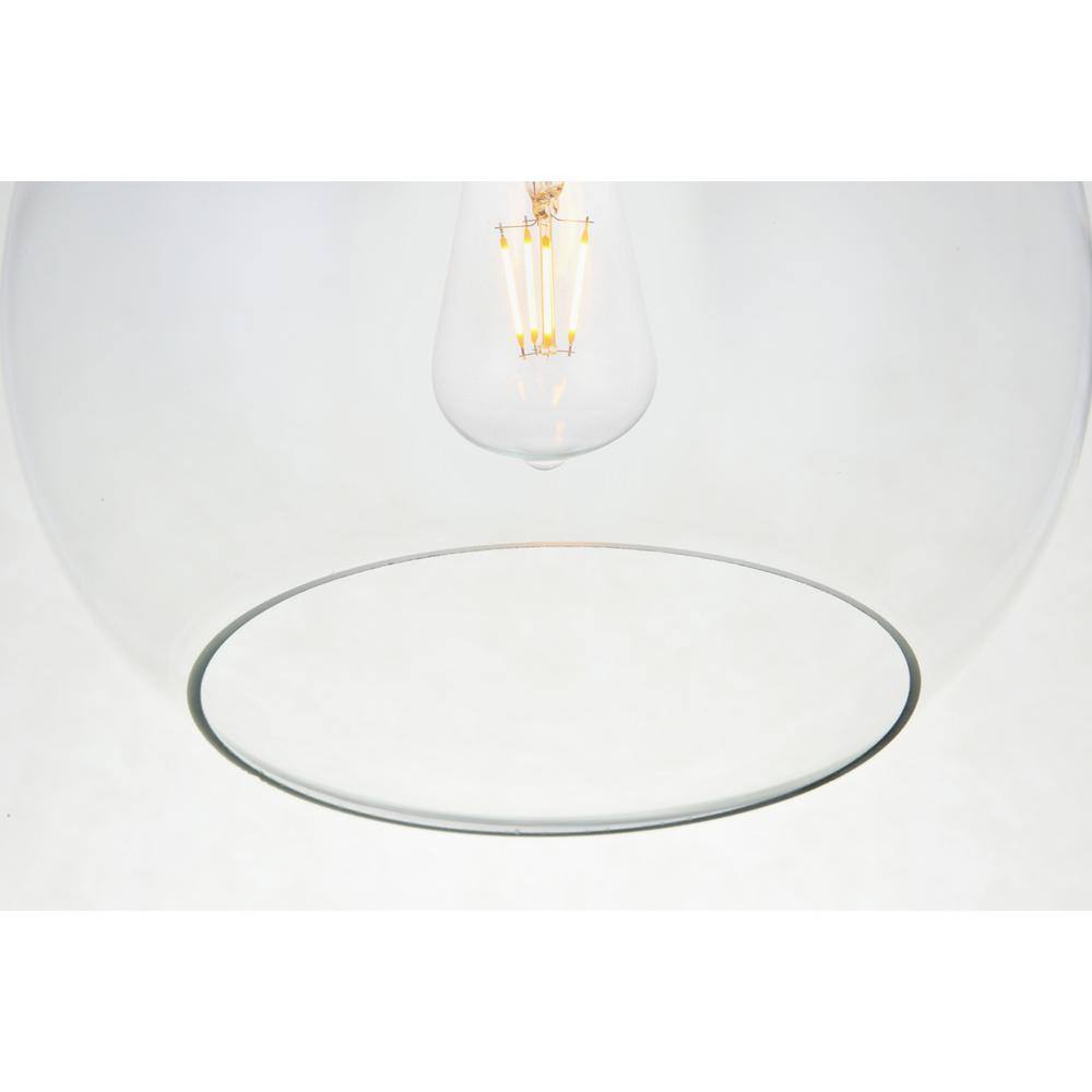 Alt View 1. Living District - Baxter 1 Light Chrome Flush Mount With Clear Glass - Chrome And Clear.