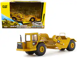 CAT Caterpillar 611 Wheel Tractor Scraper "Play & Collect!" Series 1/64 Diecast Model by Diecast Masters - Yellow