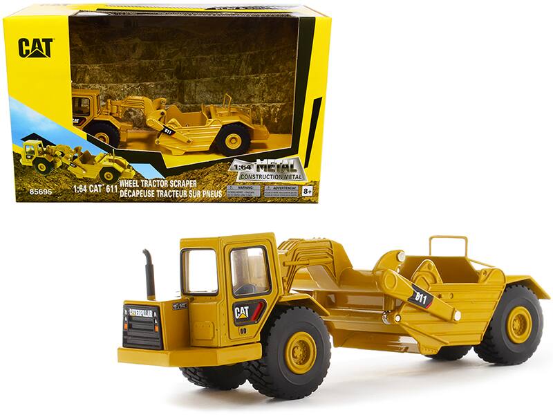 CAT  
1:64 CAT 611 WHEEL TRACTOR SCRAPER  
DECAPUEUSE TRACTEUR SUR PNEUS  
1:64 METAL CONSTRUCTION METAL  
8+  
CAT  
B11  
CATERPILLAR