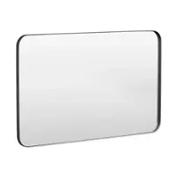 LOVMOR - Tempered Glass Rounded Rectangle Framed Wall-Mounted Bathroom Vanity Mirror - 48" x 30" - Black - Angle_Zoom