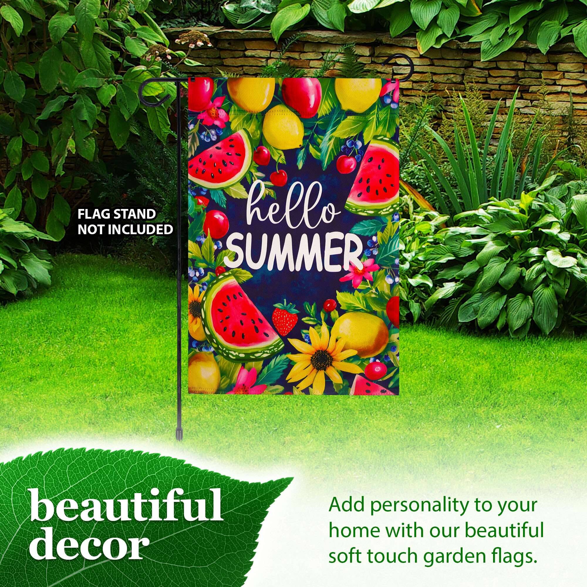 FLAG STAND NOT INCLUDED SUMMER

beautiful decor

Add personality to your home with our beautiful soft touch garden flags.