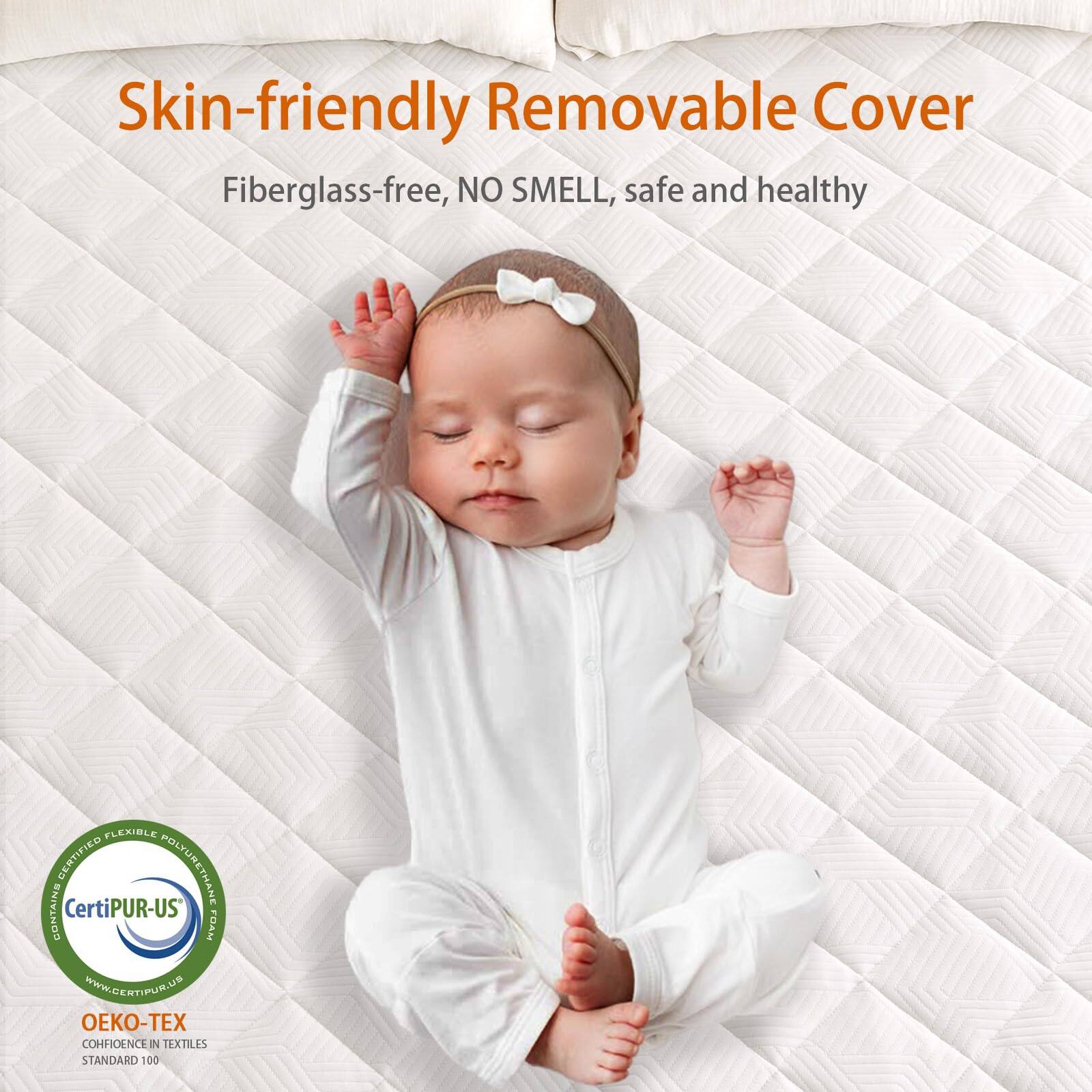 Skin-friendly Removable Cover  
Fiberglass-free, NO SMELL, safe and healthy  

CertiPUR-US  
OEKO-TEX  
COHÉRENCE IN TEXTILES  
STANDARD 100